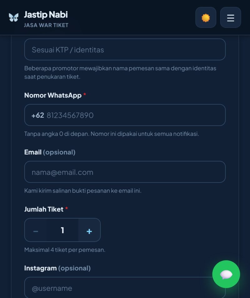 Langkah 3: Isi data diri