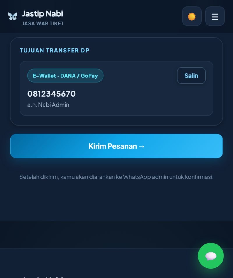 Langkah 5: Transfer DP ke rekening kami