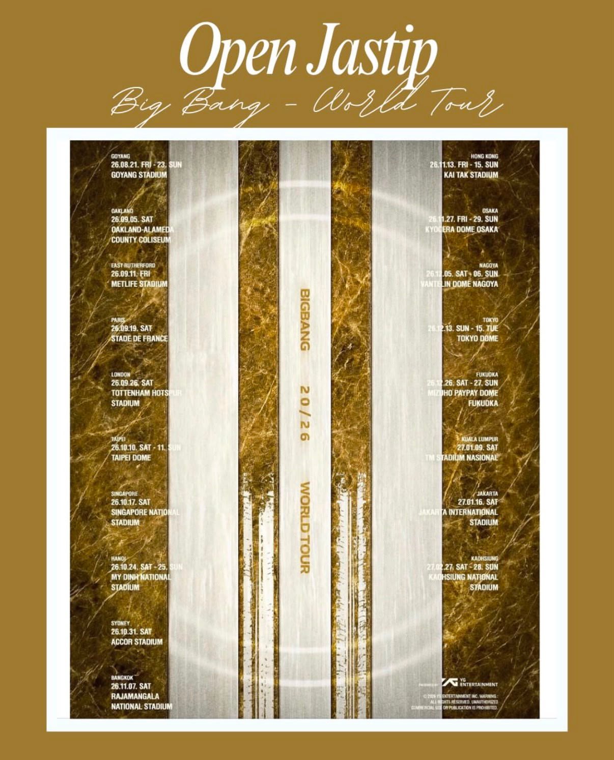 Poster BIG BANG WORLD TOUR JAKARTA 2026